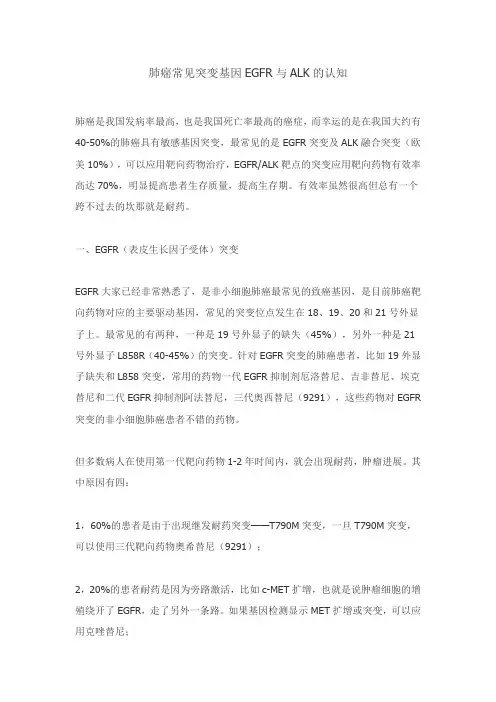 肺癌常见突变基因EGFR与ALK的认知
