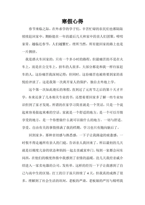 寒假心得 2