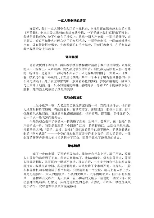 场面描写的例段