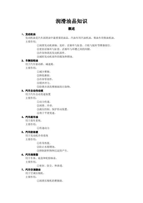 润滑油品知识