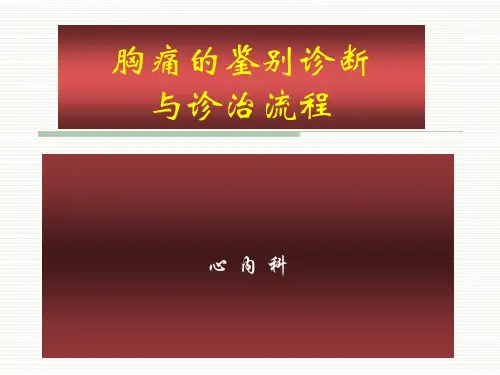 胸痛的鉴别诊断和诊断流程PPT课件