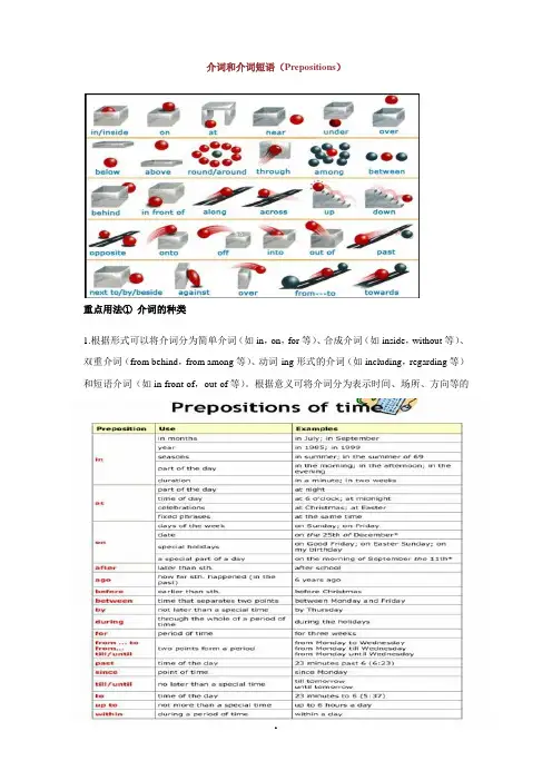 高考英语一轮复习：介词和介词短语