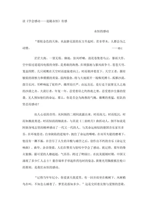 《学会感动》读后感