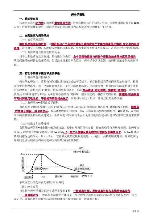  药动学概述