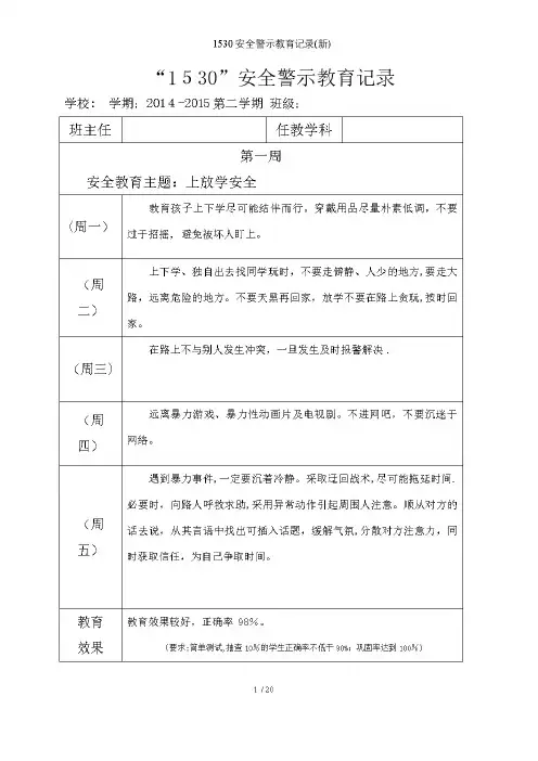 1530安全警示教育记录(新)
