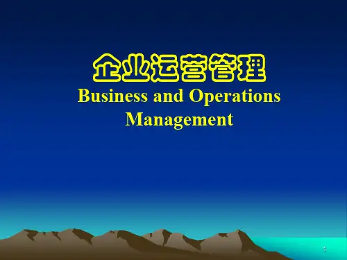 企业运营管理概述ppt课件