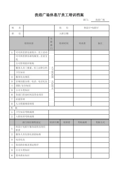 培训档案模板 文档 (4)