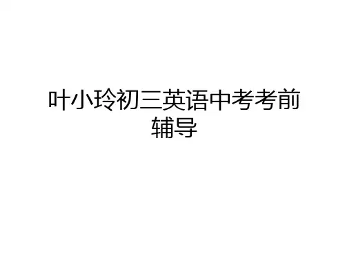 最新叶小玲初三英语中考考前辅导教案资料