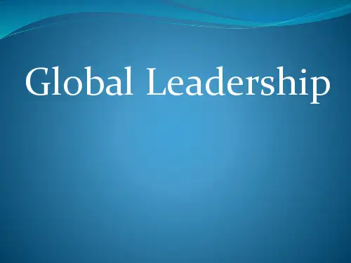 世界领导者 Global Leadership PowerPoint