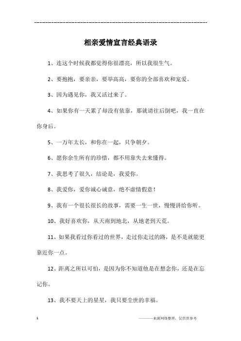 相亲爱情宣言经典语录