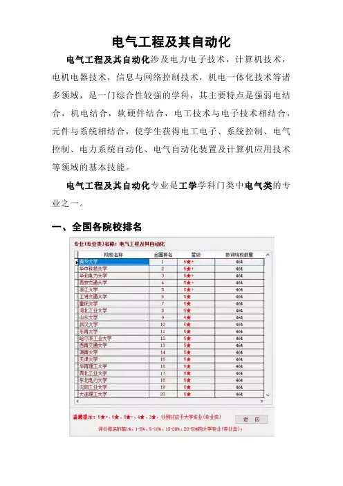 高考报考专业介绍-电气工程及其自动化
