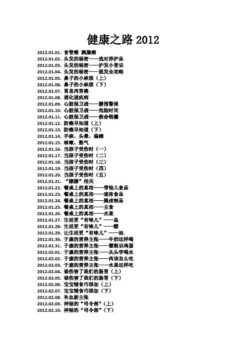 《健康之路》2012