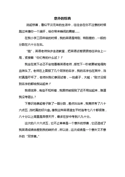 初一作文：意外的惊喜作文400字