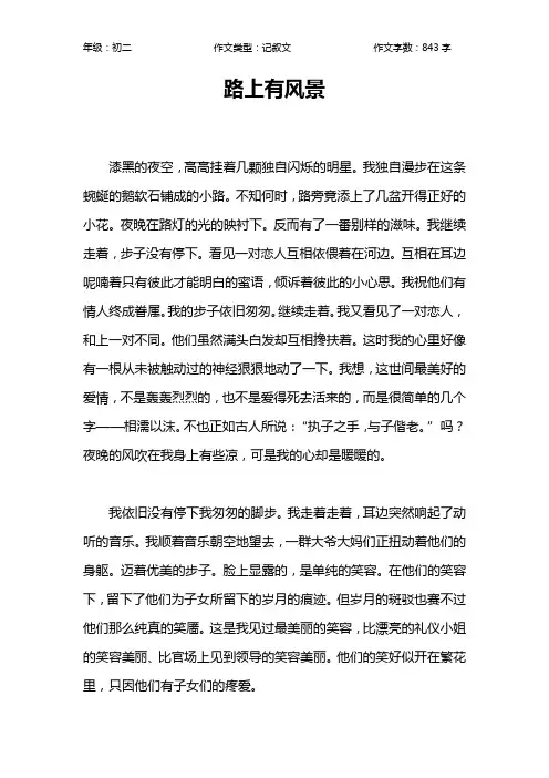 路上有风景作文【初中初二800字】