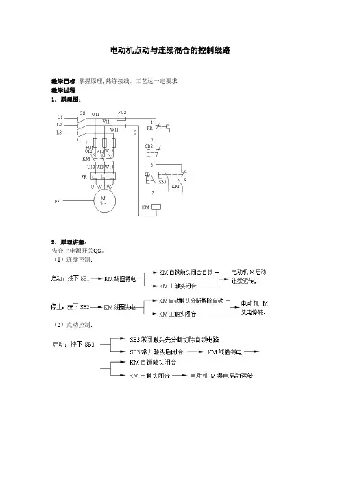 电动机点动与连续混合的控制线路