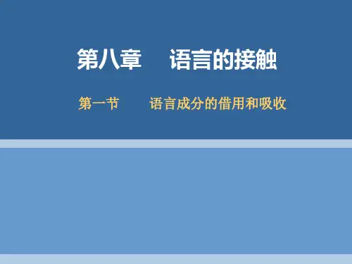 八语言成份的借用和吸收