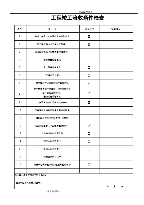 装饰装修工程验收资料表格