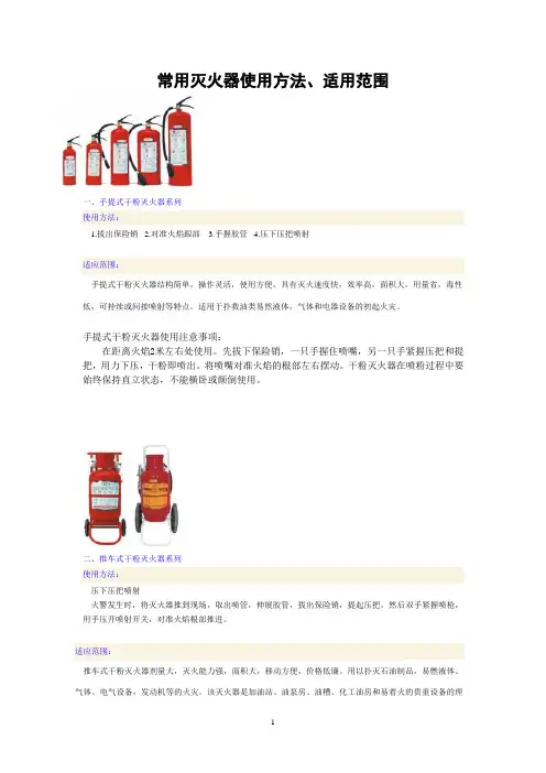 常用灭火器使用方法
