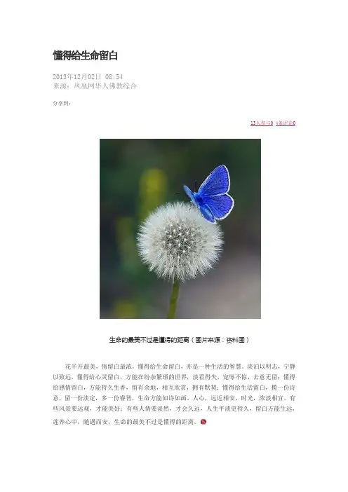 懂得给生命留白