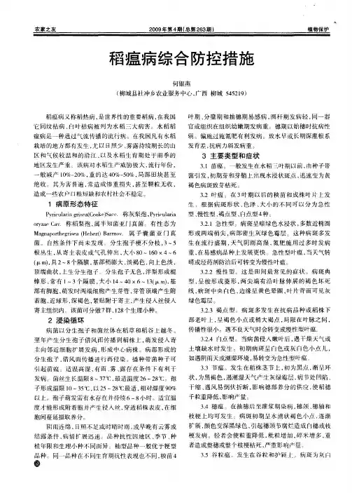 稻瘟病综合防控措施