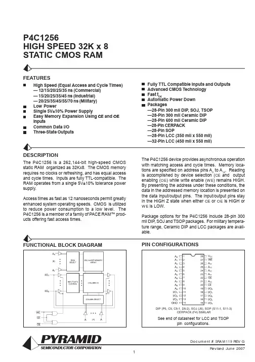 P4C1256-20SCLF中文资料
