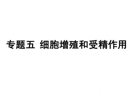 专题五 细胞增殖和受精作用
