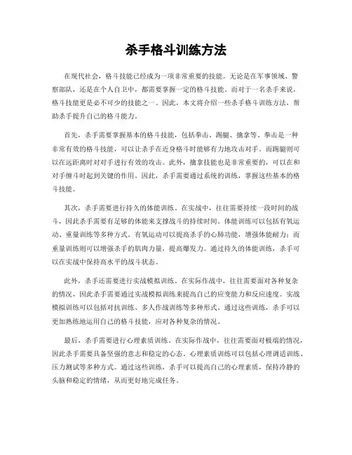 杀手格斗训练方法