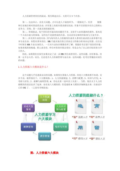 人力资源管理岗位的面试