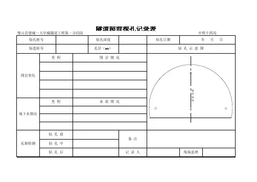 隧道超前探孔
