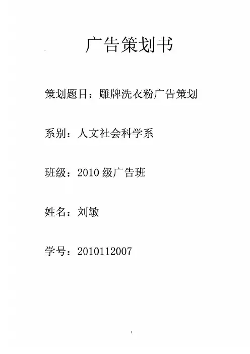 雕牌洗衣粉广告策划书