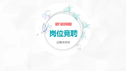 投资与项目管理岗位竞聘演讲汇报报告PPT