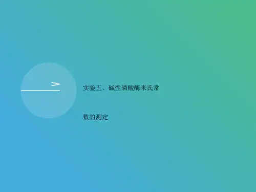 实验五、碱性磷酸酶米氏常数的测定