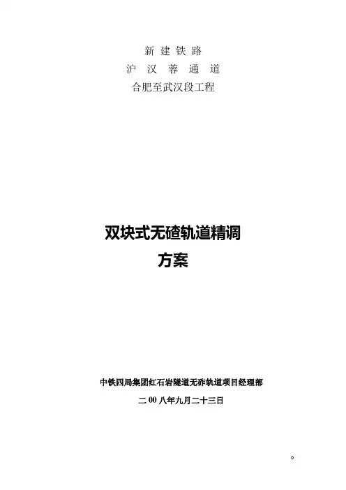 轨道精调方案