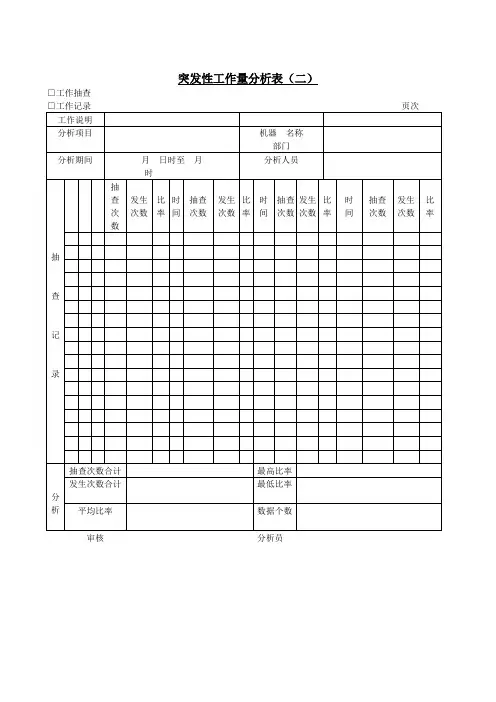 突发性工作量分析表C