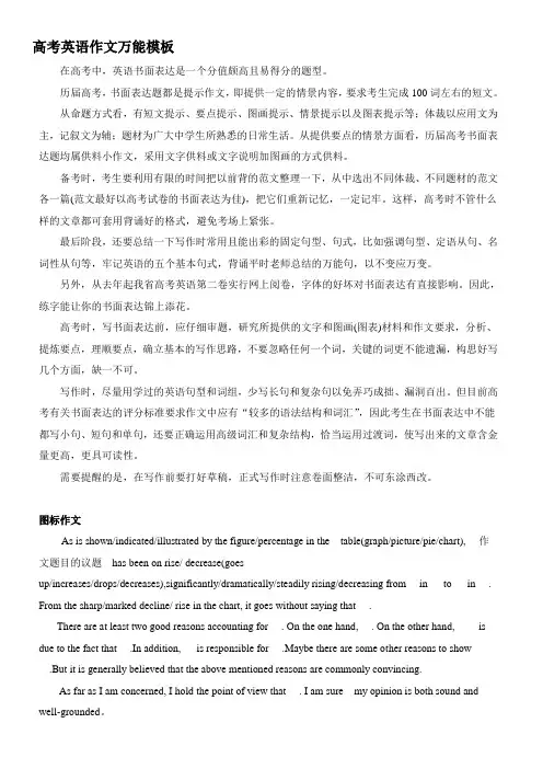 高考英语作文万能模板