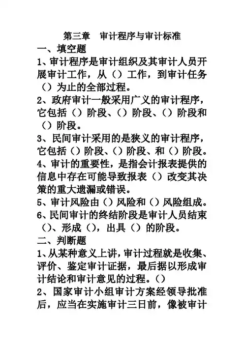 第三章 审计程序与审计标准
