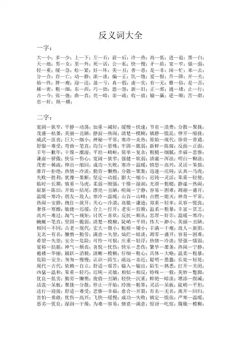 反义词大全 2