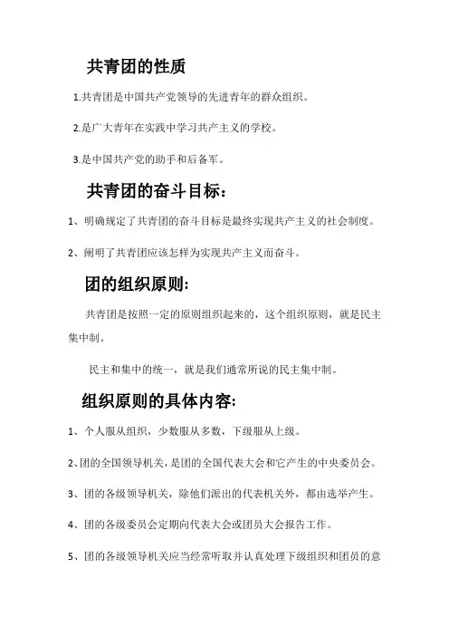 共青团的性质