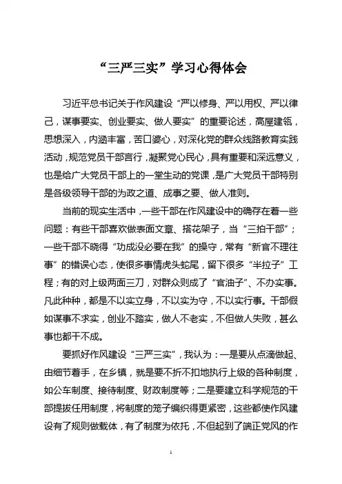 三严三实学习心得体会
