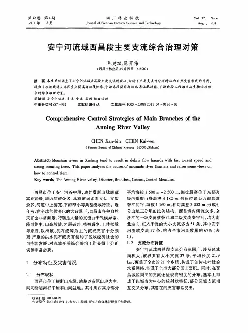 安宁河流域西昌段主要支流综合治理对策