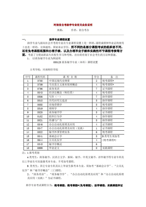 河南省自考助学专业管理系统