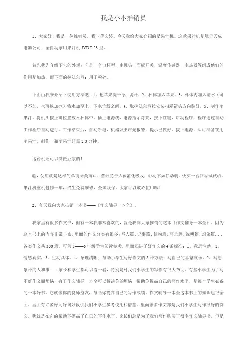 我是小小推销员