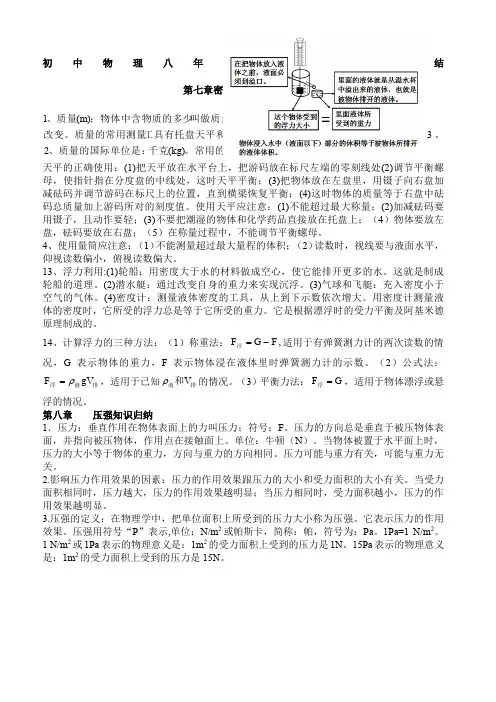 八年级下册物理知识点总结