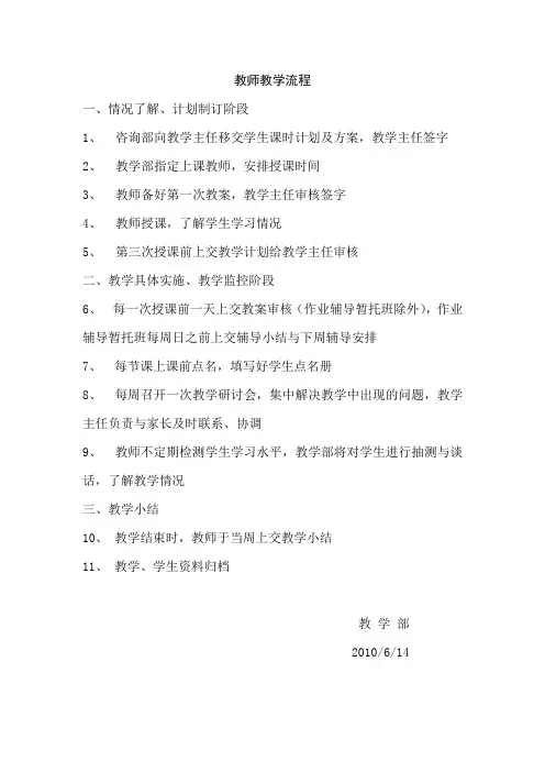 教师授课流程