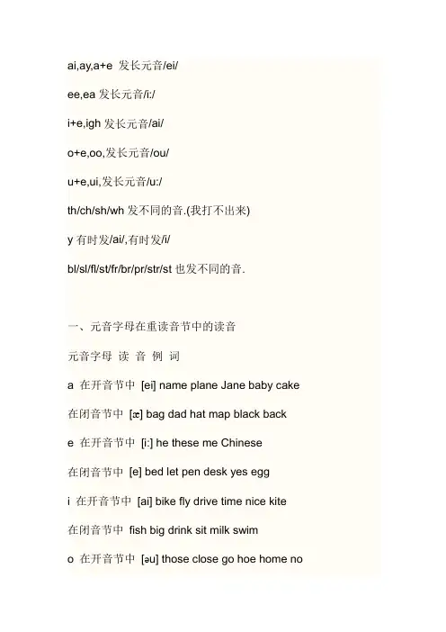 英语元音字母的发音