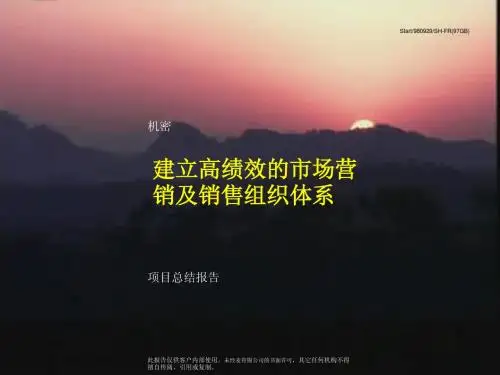 高绩效的市场营销及销售组织体系建设