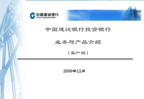 建行投资银行业务介绍(客户版)