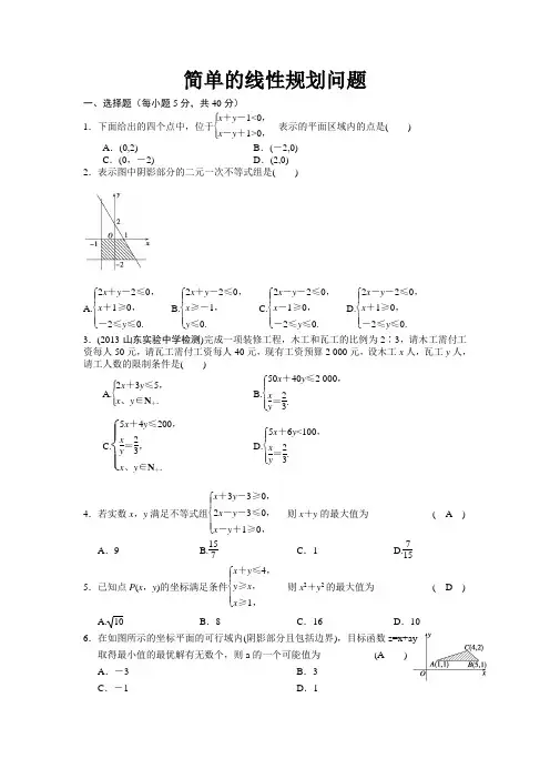 线性规划测试题