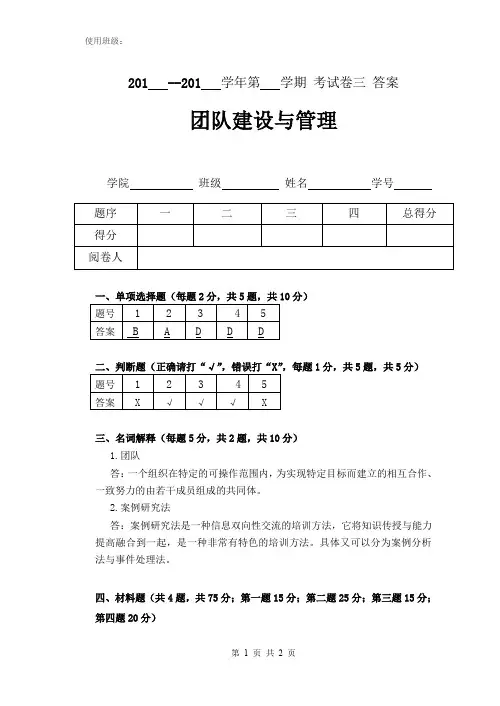 团队建设与管理