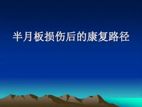 半月板损伤后的康复分析演示精品PPT课件